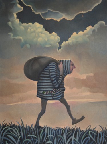 Pintura titulada "The thief" por Rory Mitchell, Obra de arte original, Oleo