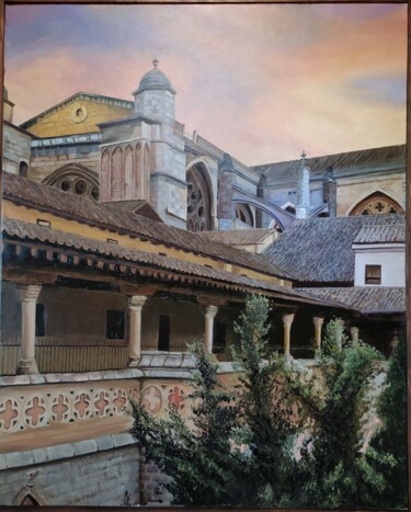 Painting titled "Claustro Catedral T…" by Rosa M Fernández, Original Artwork, Oil