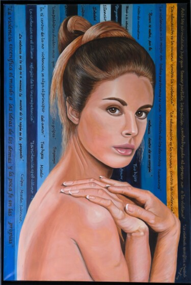 Painting titled "Quiérete" by Rosa M Fernández, Original Artwork, Oil