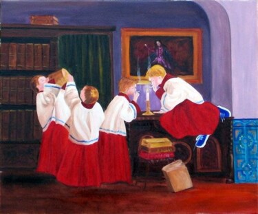 Pintura titulada "Monaguillos" por Rosa Maria Castaño, Obra de arte original