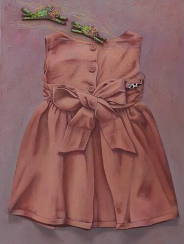 제목이 "vestido rosa"인 미술작품 Rosario Rubilar로, 원작, 아크릴 나무 들것 프레임에 장착됨