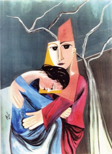 Pintura titulada ""El Refugio"" por Rosa Maria Maldonado Guerrero "Azul", Obra de arte original, Oleo