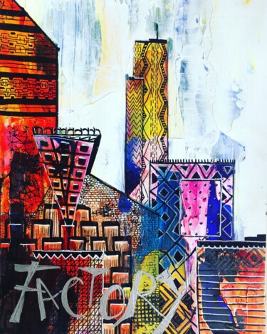 Painting titled "Factory" by Rose_aqwa, Original Artwork, Acrylic