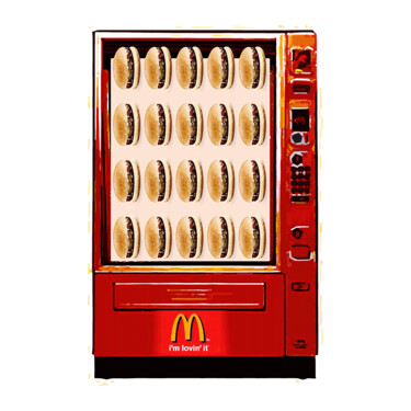 Digitale Kunst mit dem Titel "Hamburger Vending M…" von Rose Marinelli, Original-Kunstwerk, 2D digitale Arbeit