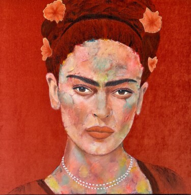 제목이 "Frida Kahlo Mi Sens…"인 미술작품 Rose Soria로, 원작, 아크릴 나무 들것 프레임에 장착됨
