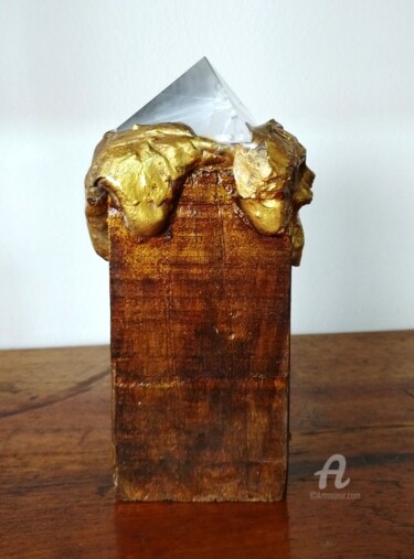 Skulptur mit dem Titel "Cristal" von Roseli Franco, Original-Kunstwerk, Holz