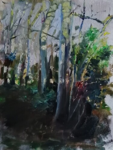 Ζωγραφική με τίτλο "Woods" από Rosemary Burn, Αυθεντικά έργα τέχνης, Λάδι