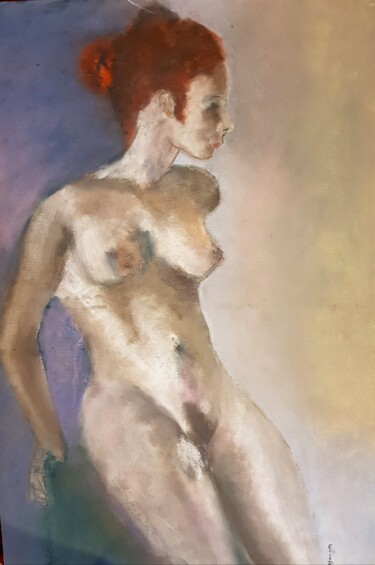 Peinture intitulée "Modèle A." par Rosemay Dahan, Œuvre d'art originale, Pastel
