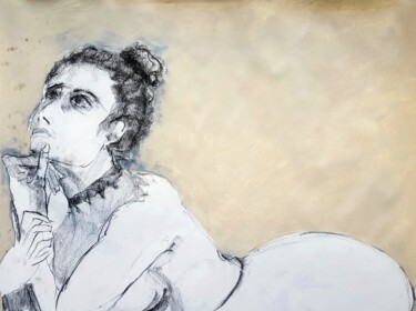 Картина под названием "Transition" - Rosemay Dahan, Подлинное произведение искусства, Древесный уголь