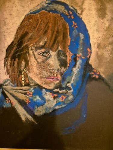 Malerei mit dem Titel "The gypsy" von Rosemay Dahan, Original-Kunstwerk, Kohle