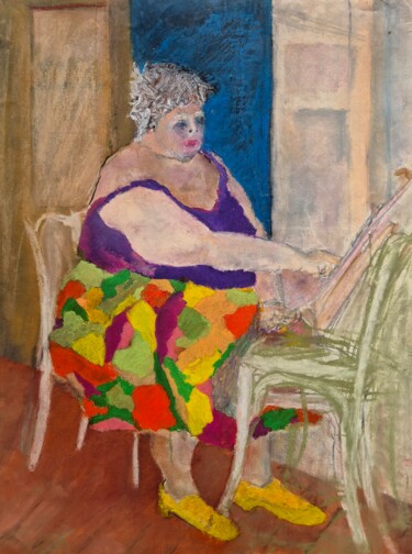 Painting titled "the english lady" by Rosemay Dahan, Original Artwork, Pastel