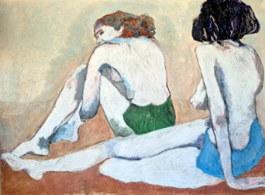 Malerei mit dem Titel "BY THE SEA revisited" von Rosemay Dahan, Original-Kunstwerk, Pastell