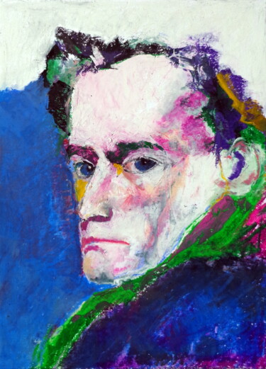 Картина под названием "Antonin Artaud" - Rosemay Dahan, Подлинное произведение искусства, Пастель