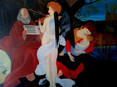 Ζωγραφική με τίτλο "El descanso en la h…" από Roser Solà, Αυθεντικά έργα τέχνης, Λάδι