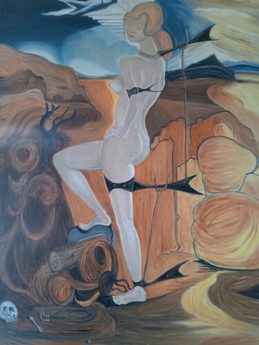 「La Amazona」というタイトルの絵画 Roser Solàによって, オリジナルのアートワーク, オイル