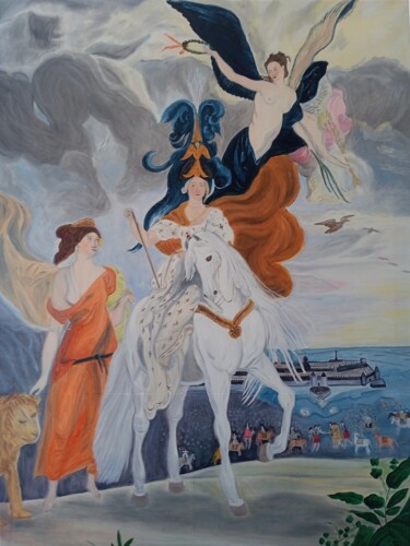 Malerei mit dem Titel "María de Medicis" von Roser Solà, Original-Kunstwerk, Öl