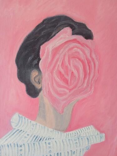 Schilderij getiteld "La Rosa" door Roser Solà, Origineel Kunstwerk, Olie