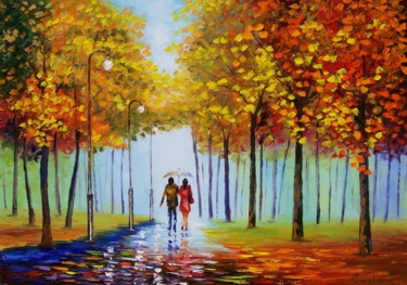 Pintura intitulada "Parque" por Roseval, Obras de arte originais, Óleo