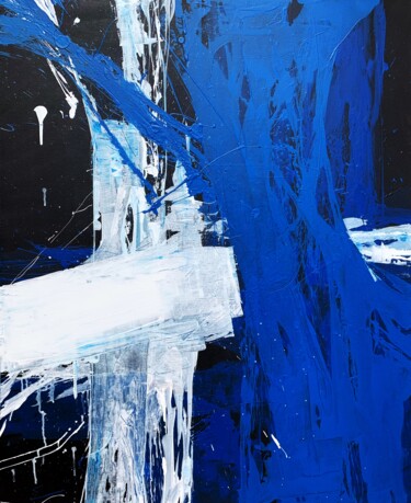 Malerei mit dem Titel "Blue expression" von Rosi Roys, Original-Kunstwerk, Acryl