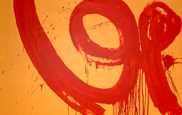 Peinture intitulée "Red lines 2" par Rosi Roys, Œuvre d'art originale, Acrylique
