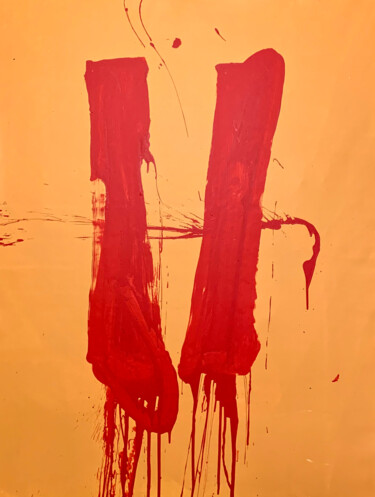 Pittura intitolato "Red lines 12" da Rosi Roys, Opera d'arte originale, Acrilico