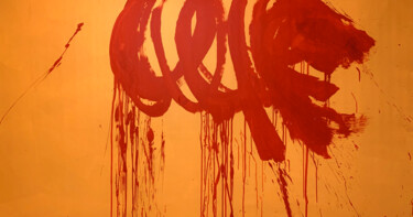 Картина под названием "Red lines 15" - Rosi Roys, Подлинное произведение искусства, Акрил