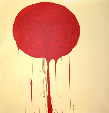 Schilderij getiteld "Simple red 13" door Rosi Roys, Origineel Kunstwerk, Acryl