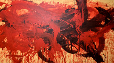 Pittura intitolato "Red express 3" da Rosi Roys, Opera d'arte originale, Acrilico