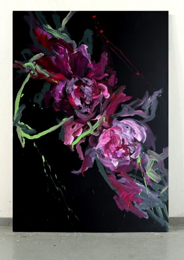 「Pink flower 17」というタイトルの絵画 Rosi Roysによって, オリジナルのアートワーク, アクリル
