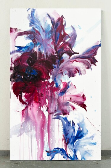 Pittura intitolato "Pink flower 19" da Rosi Roys, Opera d'arte originale, Acrilico