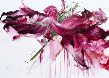 Peinture intitulée "Pink flower 29" par Rosi Roys, Œuvre d'art originale, Acrylique