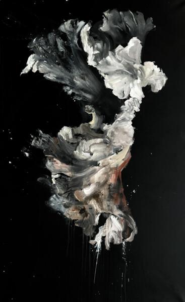 Pintura titulada "Black and white flo…" por Rosi Roys, Obra de arte original, Acrílico
