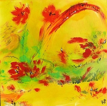 Peinture intitulée "Le jardin japonais" par Rosiane Priam, Œuvre d'art originale