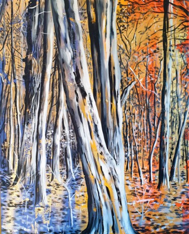 Malerei mit dem Titel "Bosque" von Roswitha Tretter-Geiger (Rosie Tretter), Original-Kunstwerk, Acryl