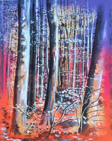 Schilderij getiteld "Foret" door Roswitha Tretter-Geiger (Rosie Tretter), Origineel Kunstwerk, Acryl