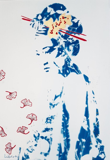 Druckgrafik mit dem Titel "GEISHA 1" von Liberty, Original-Kunstwerk, Analogdruck