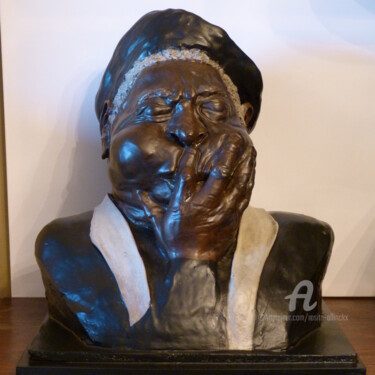 Skulptur mit dem Titel "Dizzy Gillespie" von Rosita Allinckx, Original-Kunstwerk, Gips