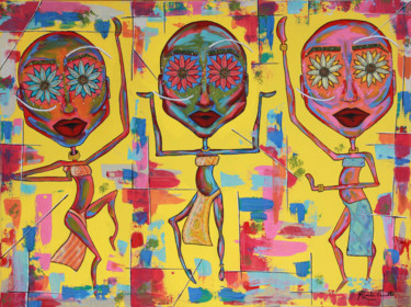 Peinture intitulée "Danse, danse, danse" par Rosita, Œuvre d'art originale, Acrylique