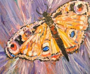 Peinture intitulée "Un papillon" par Michèle Rossetto, Œuvre d'art originale