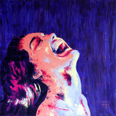 Painting titled "Eclat de rire" by Pauline Rossi De Lala, Original Artwork, Oil Mounted on Wood Stretcher frame