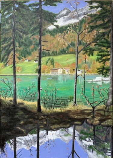 Картина под названием "Hintersee" - Roswita Braunz (RoBra), Подлинное произведение искусства, Масло