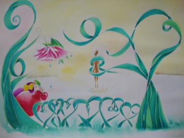 Painting titled "Matiti,une herbe fo…" by Rosyline, Original Artwork, Oil