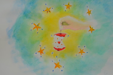 绘画 标题为“Son coeur trognon” 由Rosyline, 原创艺术品, 水彩