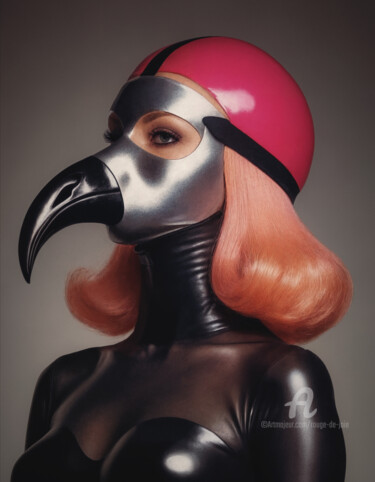 Цифровое искусство под названием "Latex Masquerade II" - Rouge De Joie, Подлинное произведение искусства, Изображение, сгене…