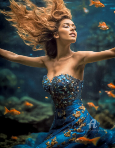 数字艺术 标题为“Underwater I” 由Rouge De Joie, 原创艺术品, AI生成的图像