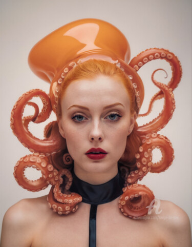 Digital Arts titled "Latex Octopus VI" by Rouge De Joie, Original Artwork, AI generated image
