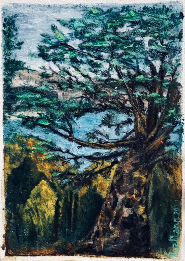 Pintura intitulada "Old tree collection…" por Marina Deryagina, Obras de arte originais, Óleo