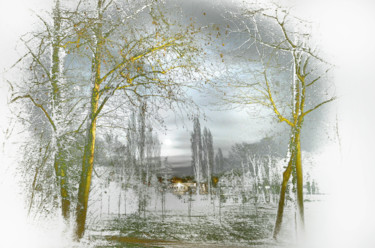 Photographie intitulée "Nuit d'hiver" par Michel Guillaumeau, Œuvre d'art originale, Photographie manipulée