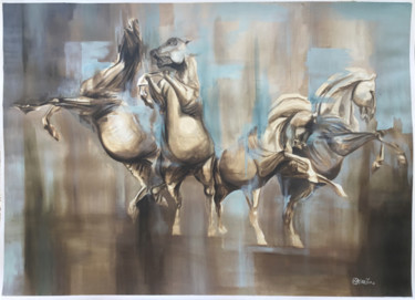 "Nu équin - Les chev…" başlıklı Tablo Richard Routin tarafından, Orijinal sanat, Akrilik