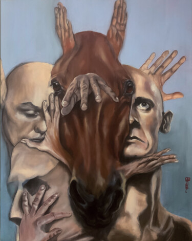 Peinture intitulée "Le roi Cheval" par Richard Routin, Œuvre d'art originale, Acrylique Monté sur Châssis en bois